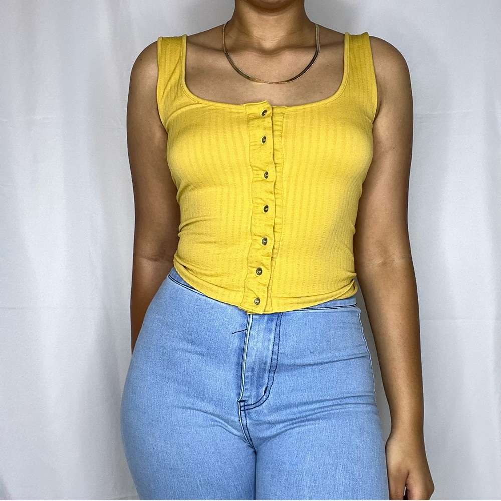 Yellow Button Down Top